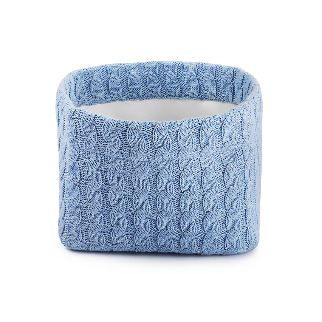 Organic Cotton Baby Basket | Cable Knitted