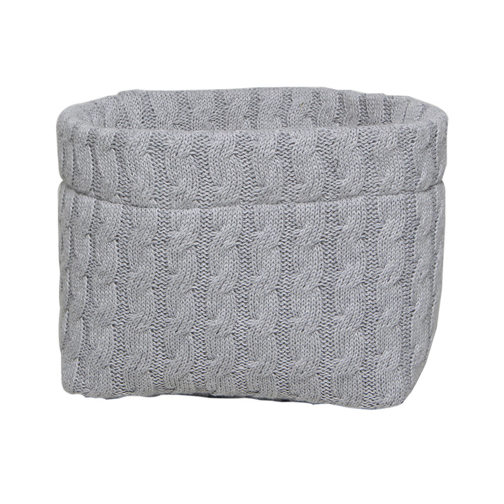 Organic Cotton Baby Basket | Cable Knitted