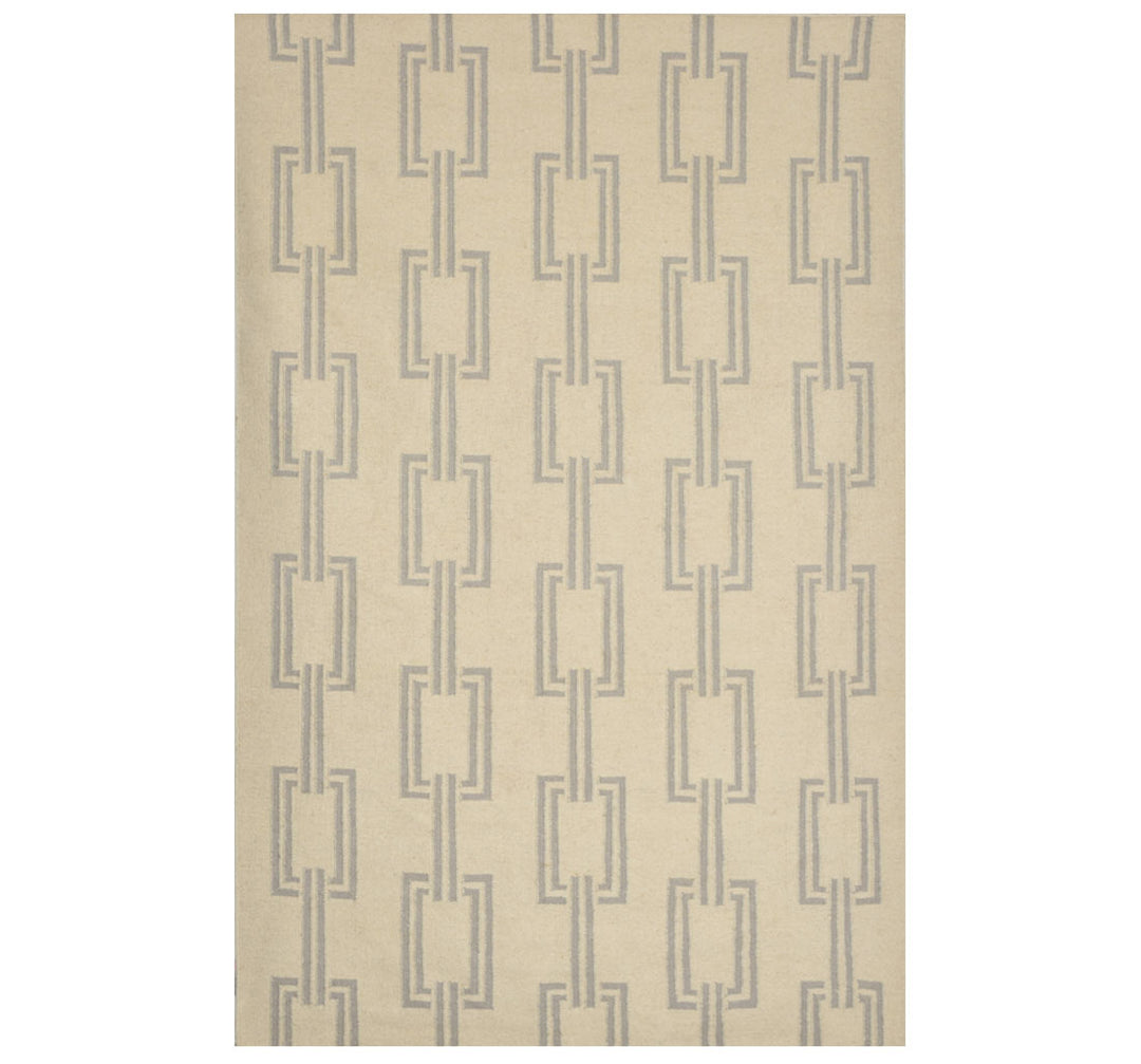 BEIGE AND GREY GEOMETRIC DHURRIE