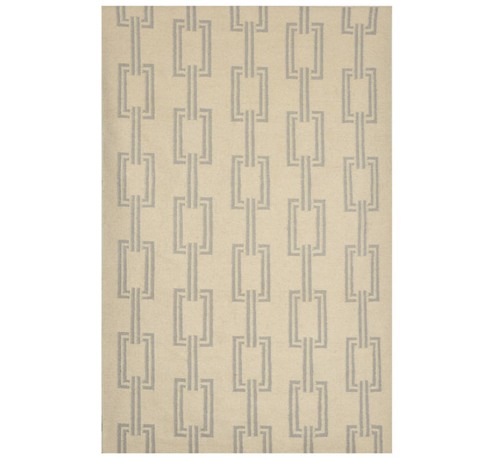 BEIGE AND GREY GEOMETRIC DHURRIE