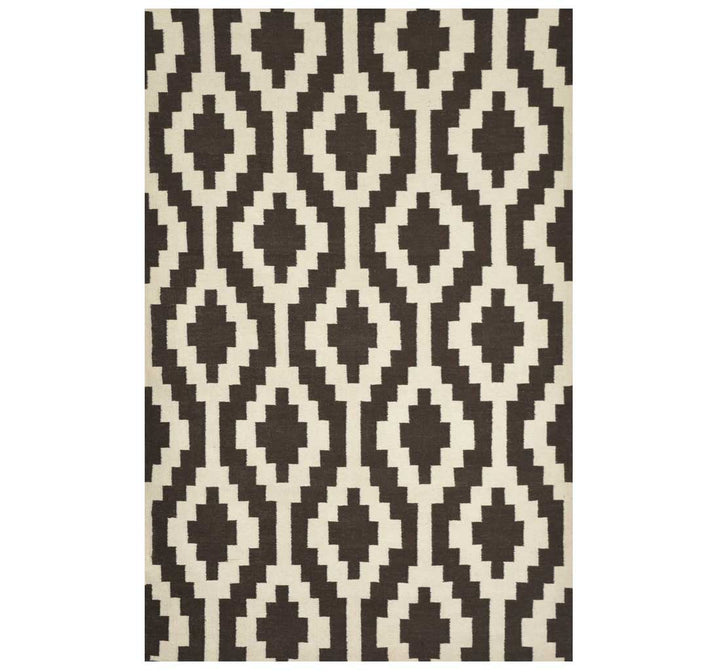 BROWN AZTEC HAND WOVEN KILIM DHURRIE