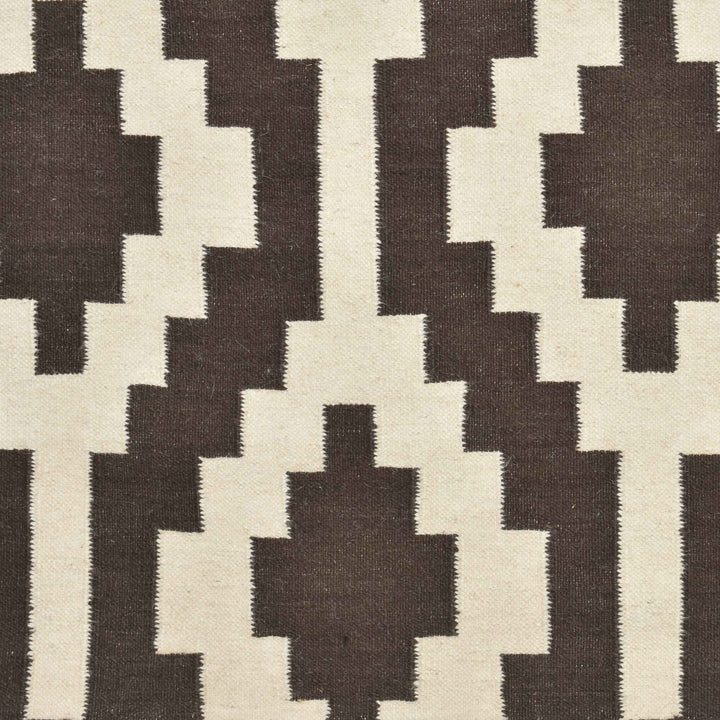 BROWN AZTEC HAND WOVEN KILIM DHURRIE