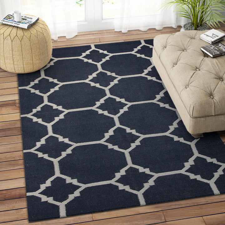 KNOTS CHARCOAL KILIM DHURRIE