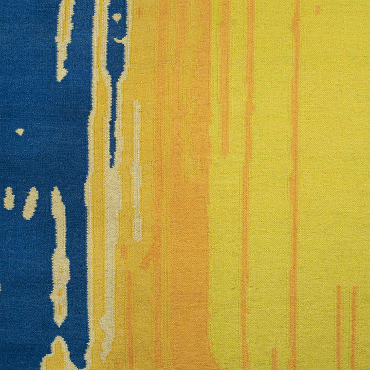 MULTICOLOR YELLOW KILIM HAND WOVEN DHURRIE