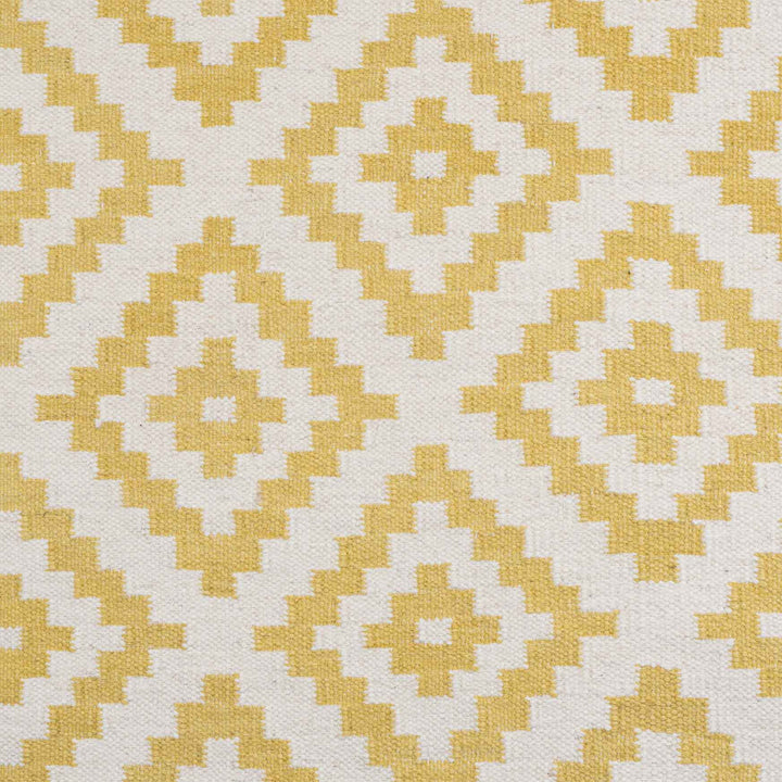 YELLOW IVORY PIXEL KILIM HAND WOVEN DHURRIE