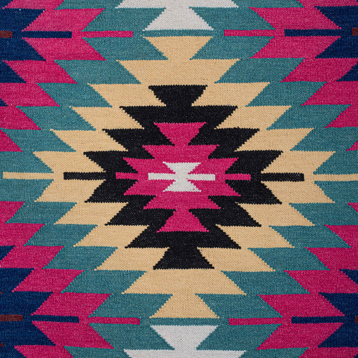 MULTICOLOR AZTEC KILIM HAND WOVEN DHURRIE