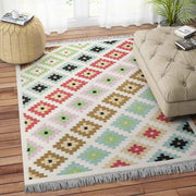 MULTICOLOR PIXEL KILIM HAND WOVEN DHURRIE