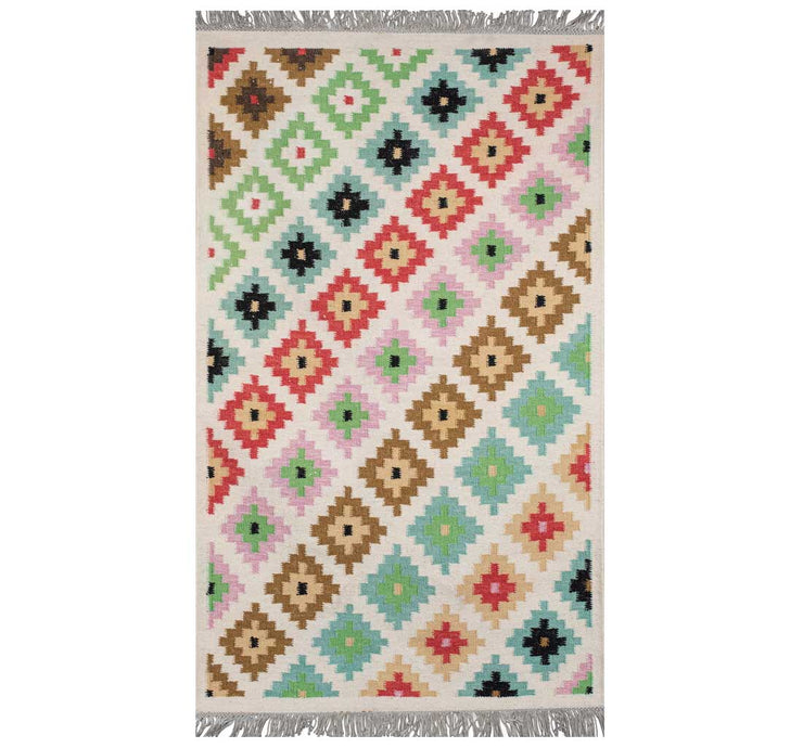 MULTICOLOR PIXEL KILIM HAND WOVEN DHURRIE