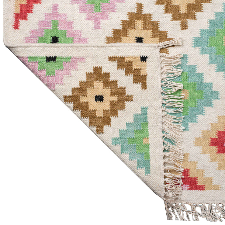 MULTICOLOR PIXEL KILIM HAND WOVEN DHURRIE