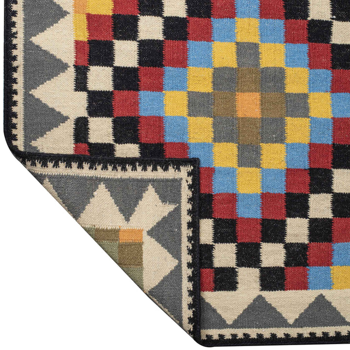 MULTICOLOR PIXEL KILIM HAND WOVEN DHURRIE