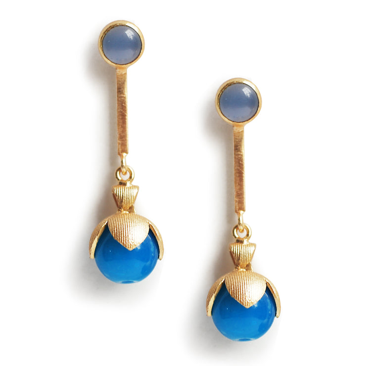 Miray - a new beginning, Blue Chalcedony Earrings