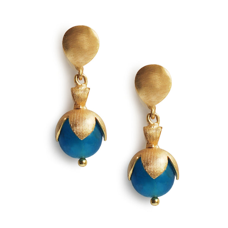 Doga, Blue Chalcedony Earrings