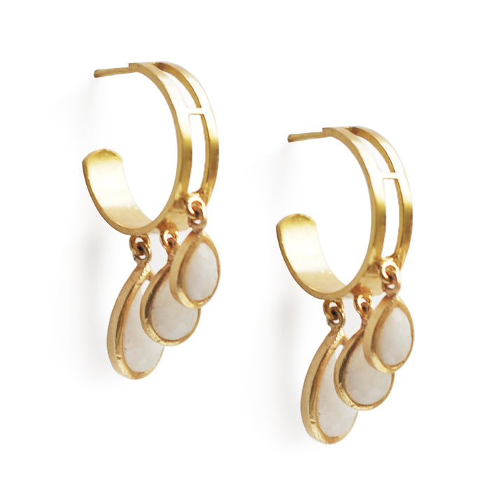 Sanaz - Full of Grace, Rainbow Moonstone Earrings