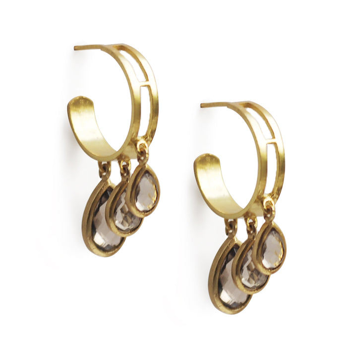 Sanaz - Full of Grace, Smoky Topaz earrings