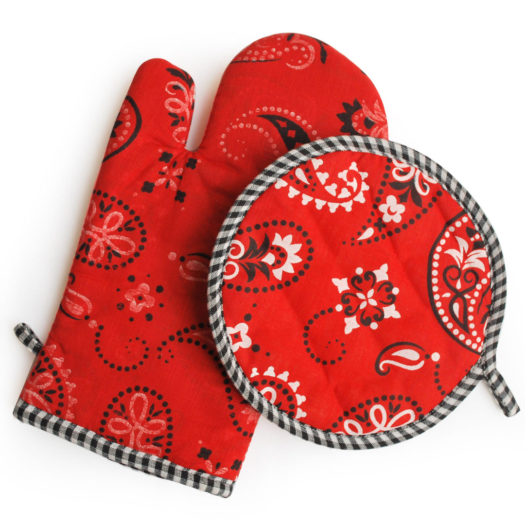 Valentina Pot Holder and Oven Mitt