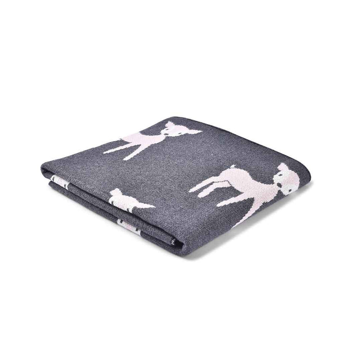 Dark Grey Deer Baby Blanket