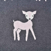 Dark Grey Deer Baby Blanket