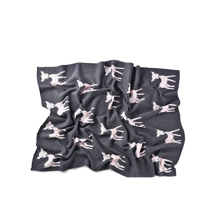 Dark Grey Deer Baby Blanket