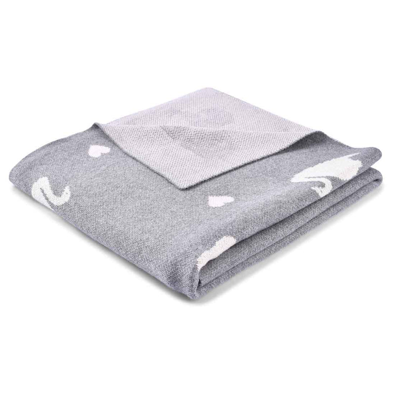 Swan Baby Blanket - Grey