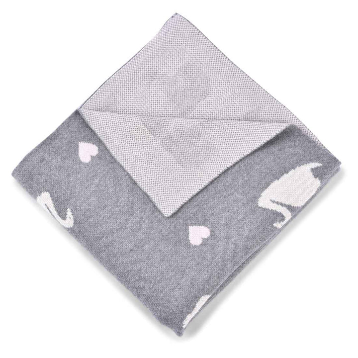 Swan Baby Blanket - Grey