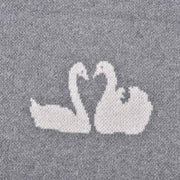 Swan Baby Blanket - Grey