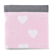 Little Heart Baby Blanket with Grey Border