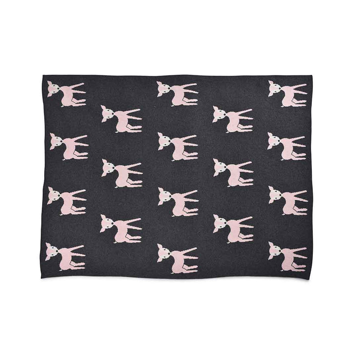 Dark Grey Deer Baby Blanket