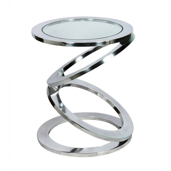 Disc Side Table With Glass Top