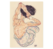 Egon Schiele Seated Nude Back art print