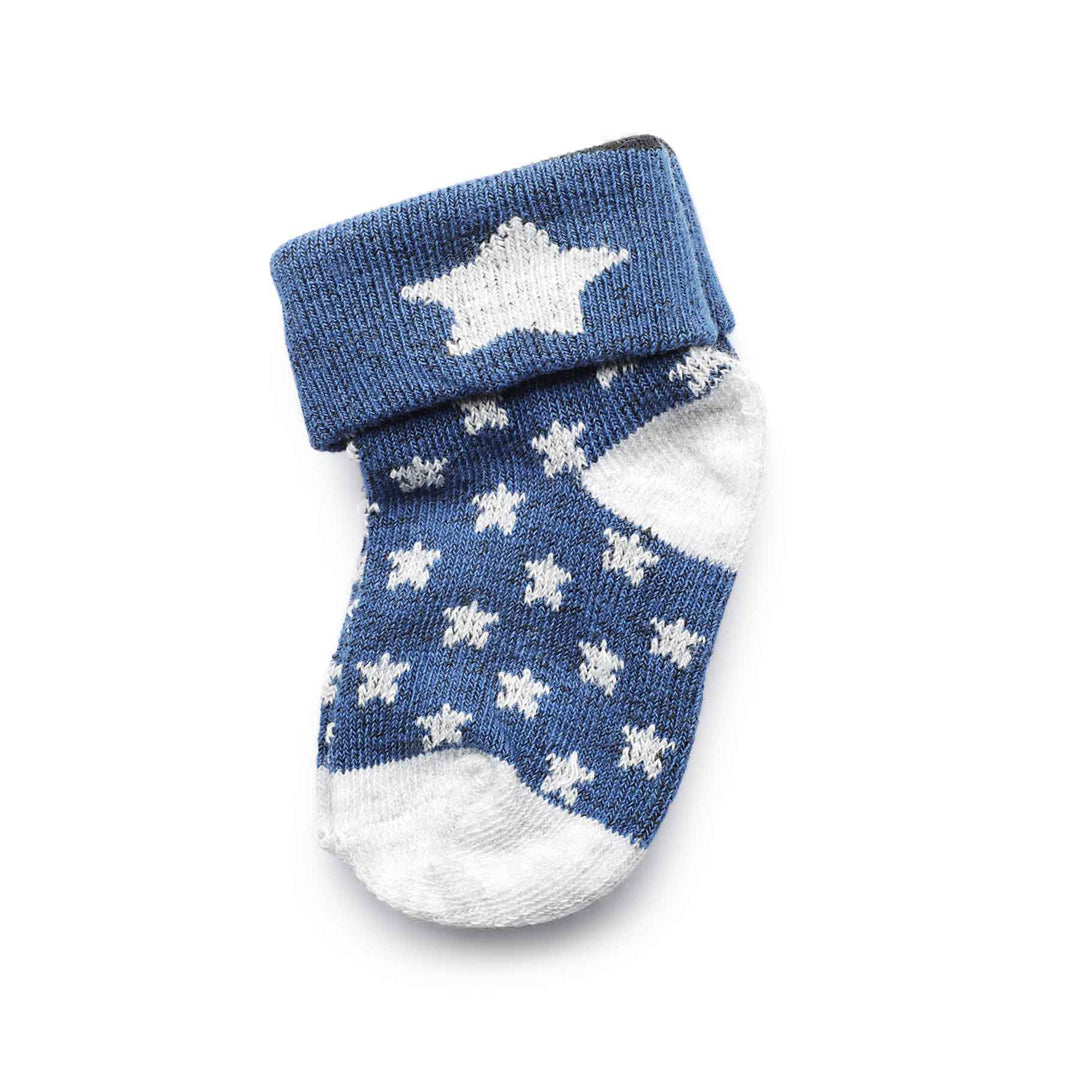 Baby Socks | 0-6 months | Blue Patterned (Pack of 6)