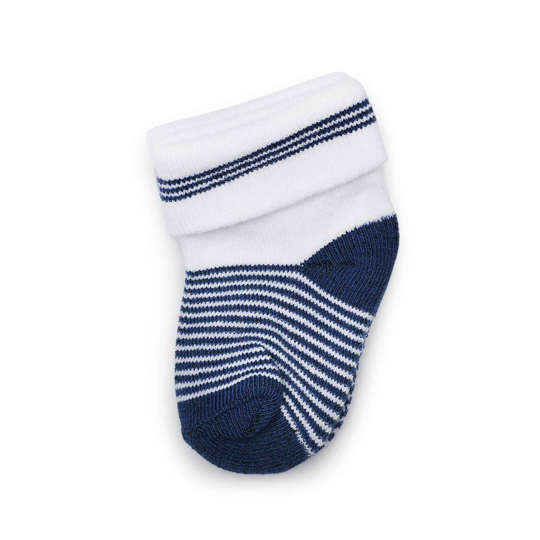 Baby Socks | 0-6 months | Blue Patterned (Pack of 6)