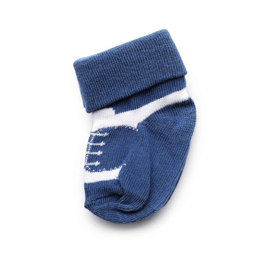 Baby Socks | 0-6 months | Blue Patterned (Pack of 6)