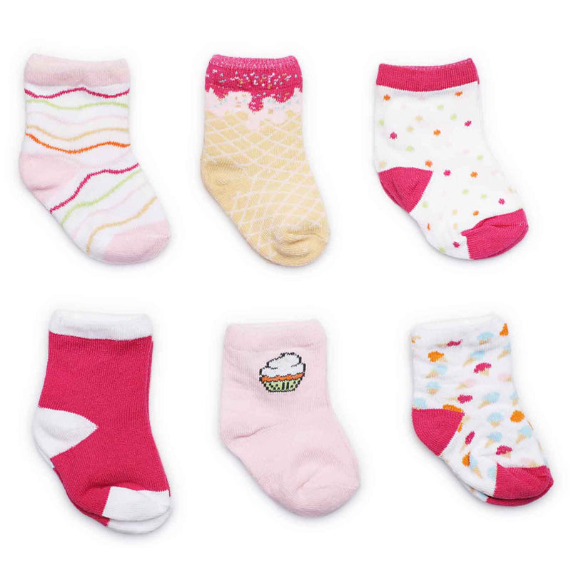 Baby Socks | 6-12 months | Pink Patterned (Pack of 6)