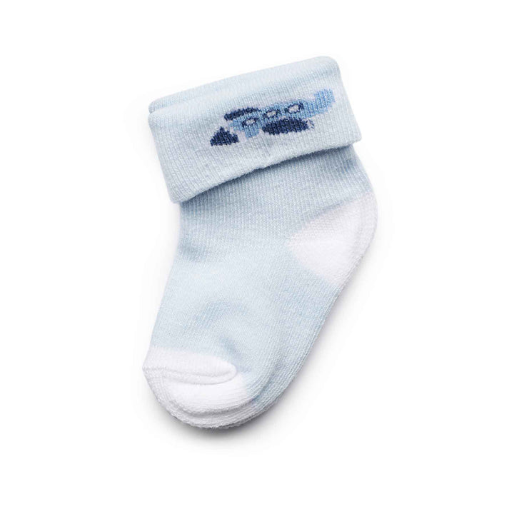 Baby Socks | 0-6 months | Blue Patterned (Pack of 6)