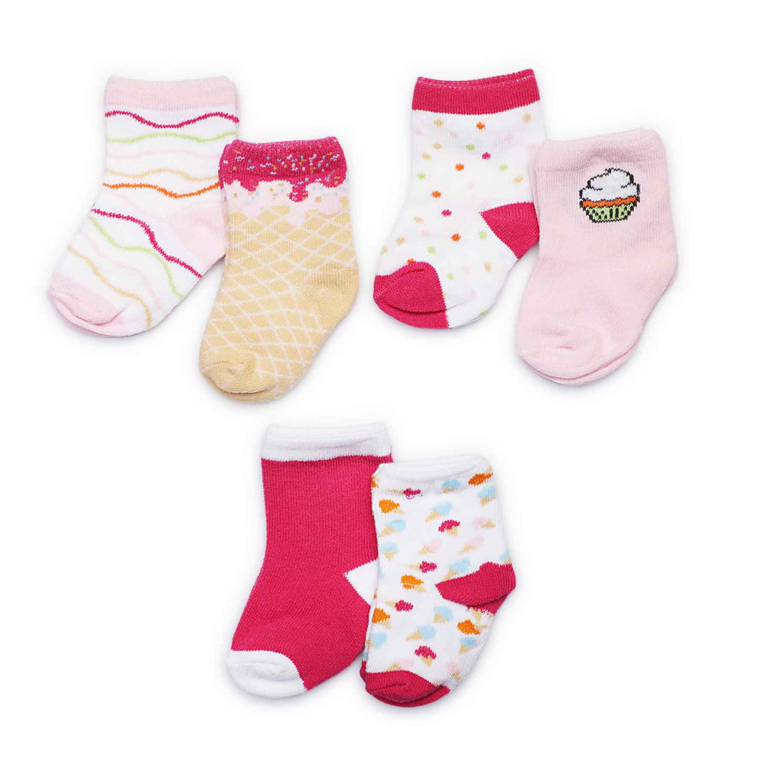 Baby Socks | 6-12 months | Pink Patterned (Pack of 6)