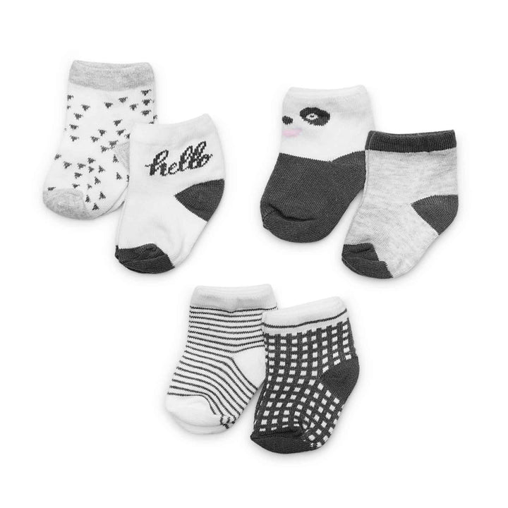 Baby Socks | 0-6 months | Black Patterned (Pack of 6)