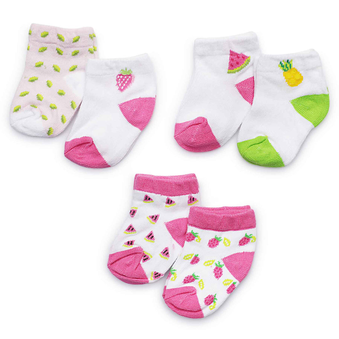 Baby Socks | 6-12 months | Pink Fruity (Pack of 6)