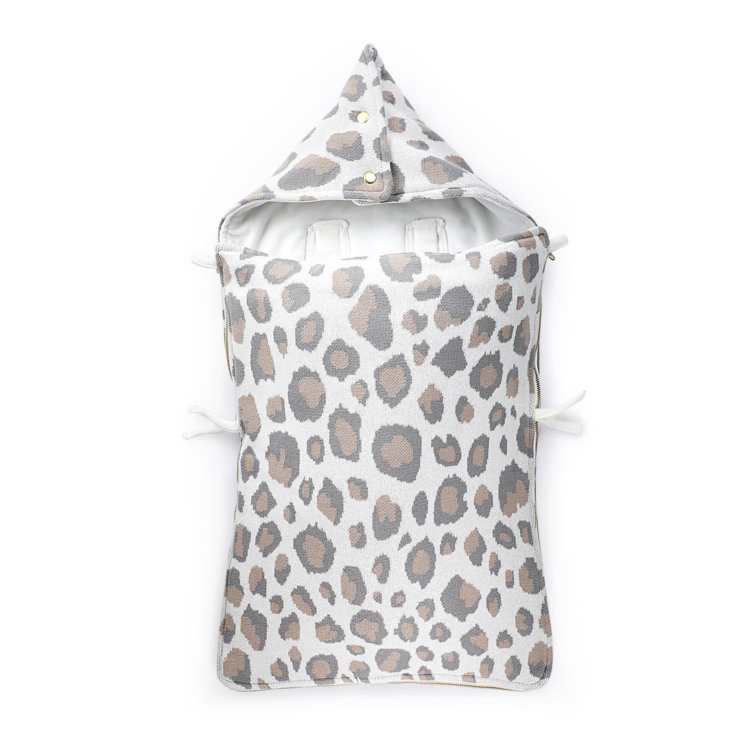 Organic Cotton Baby Footmuff | Panther Patterned