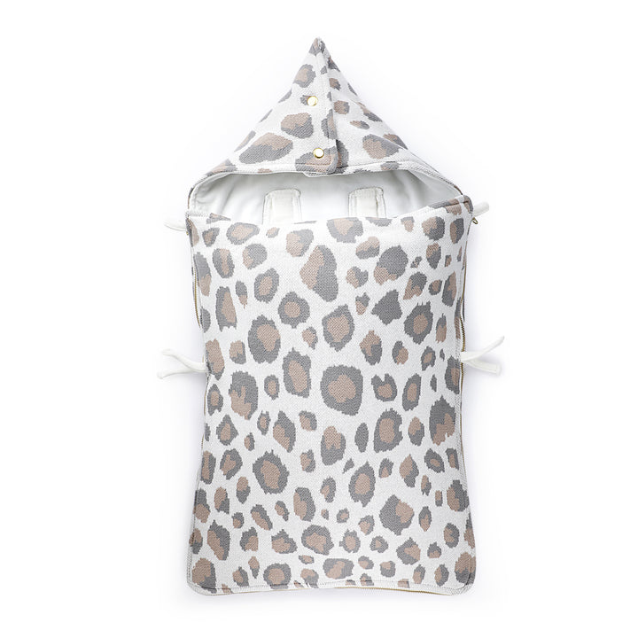 Organic Cotton Baby Footmuff | Panther Patterned