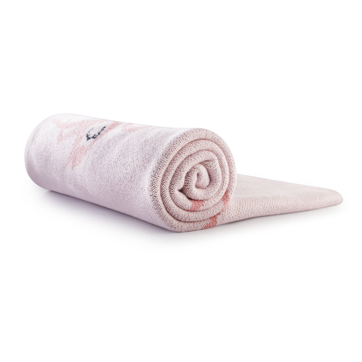 Baby Blanket | Fine Knitted | Flamingo Patterned