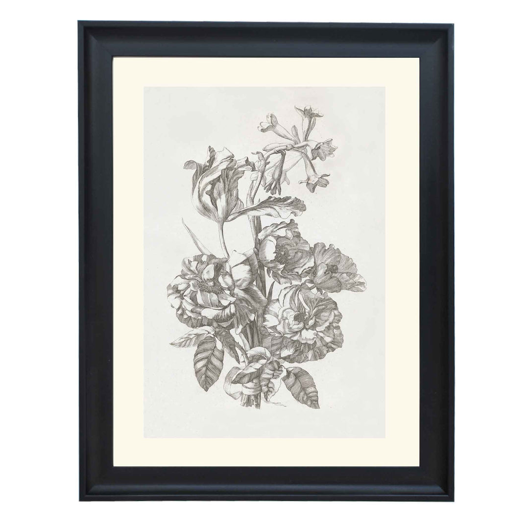 Bouquet of peonies by Jacques Bailly ART PRINT