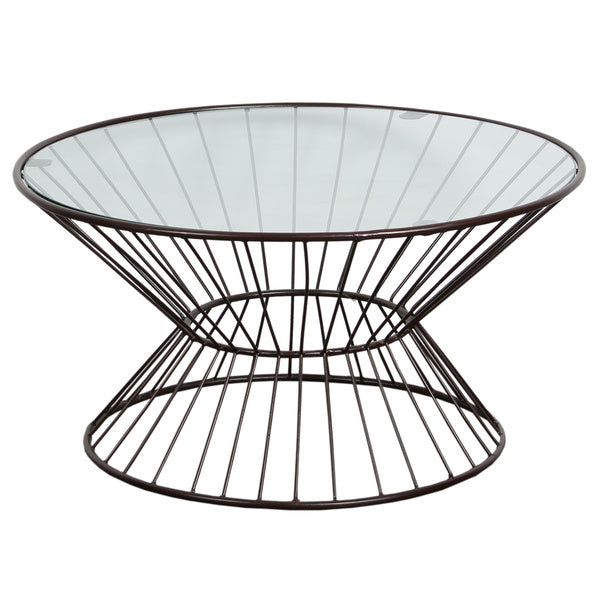 Wire Framed Glass Top Coffee Table