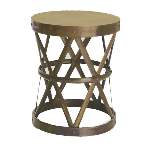 Hammered Drum End Table