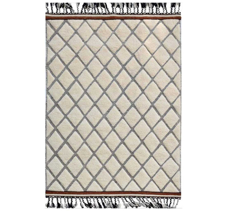 BEIGE MOROCCAN HAND KNOTTED CARPET