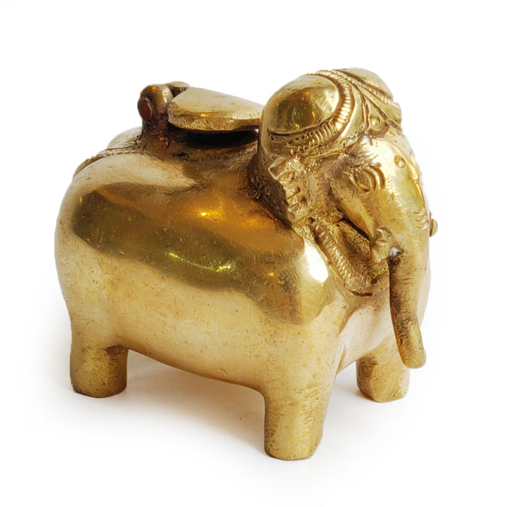 Elephant Figurine Inkpot  in Brass