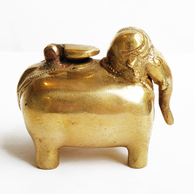 Elephant Figurine Inkpot  in Brass