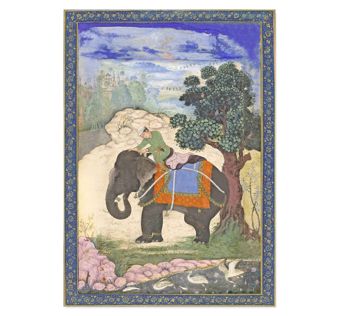 Man on an Elephant Art Print