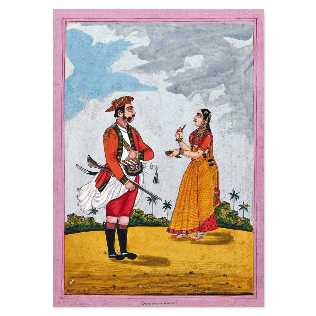 An Indian commandant with his wife art print