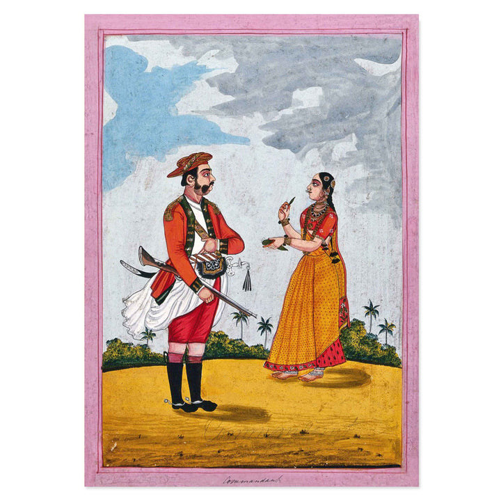 An Indian commandant with his wife art print