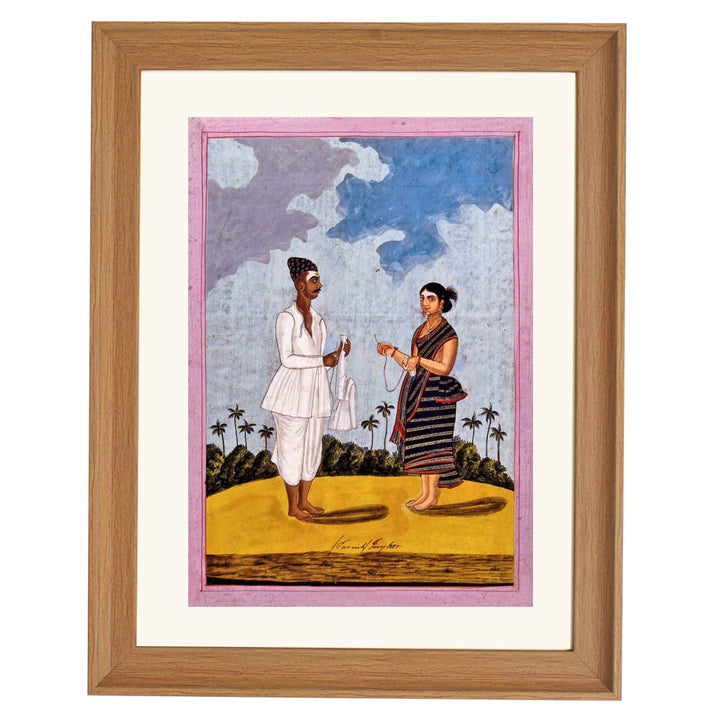 Indian tailor and wife art print